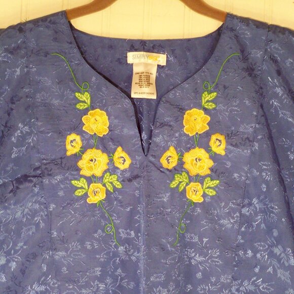 Simple Basic, Blue House Poncho Dress - Picture 2 of 6